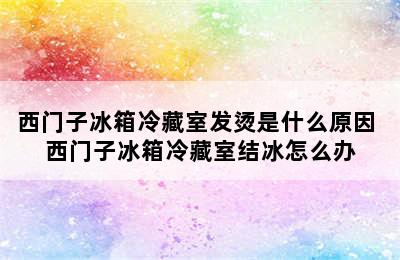 西门子冰箱冷藏室发烫是什么原因 西门子冰箱冷藏室结冰怎么办